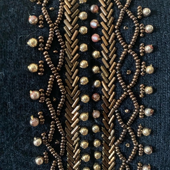 Vintage Rajkumar cashmere women sweater Cardigan blazer jacket with sequins trim - Picture 2 of 12